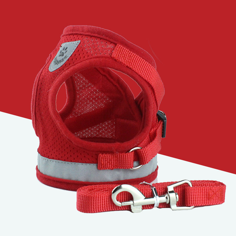 KFX-2606653 Breathable Mesh Pet Leash with Reflective Design and Adjustable Sizing for Small to Medium Dogs