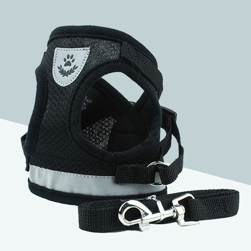 KFX-2606653 Breathable Mesh Pet Leash with Reflective Design and Adjustable Sizing for Small to Medium Dogs