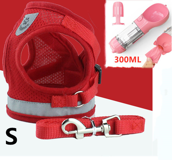 KFX-2606653 Breathable Mesh Pet Leash with Reflective Design and Adjustable Sizing for Small to Medium Dogs