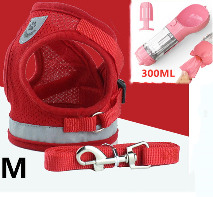 KFX-2606653 Breathable Mesh Pet Leash with Reflective Design and Adjustable Sizing for Small to Medium Dogs