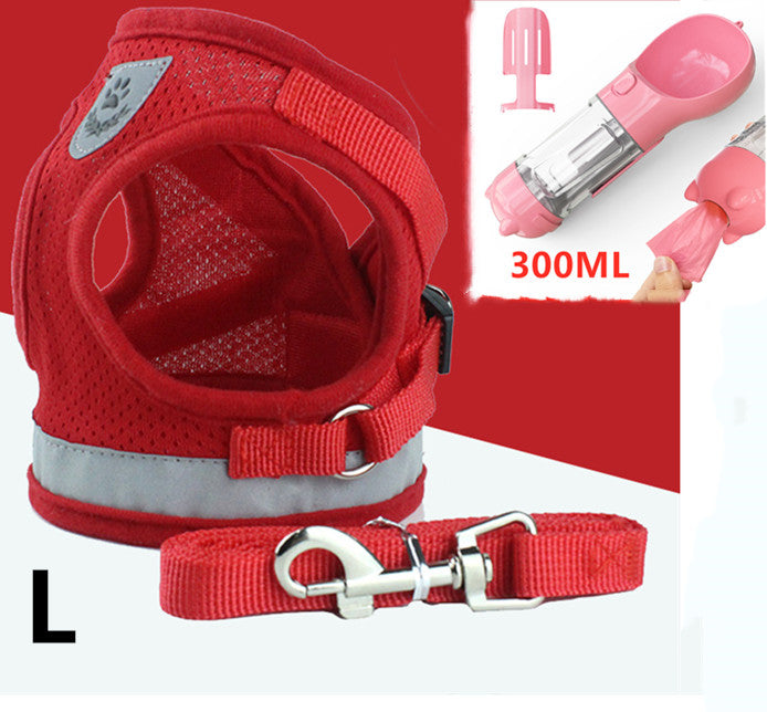 KFX-2606653 Breathable Mesh Pet Leash with Reflective Design and Adjustable Sizing for Small to Medium Dogs