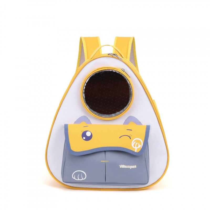 KFX-2607421 Portable Creative Cartoon Cheese Cat Shoulder Pet Bag in Multiple Colors