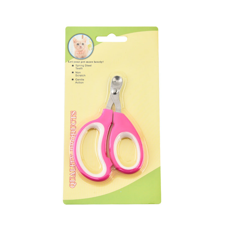 KFX-2608957 Pet Nail Scissors with Round Hole Limit and Bloodline Resistance in Rose White and White Blue