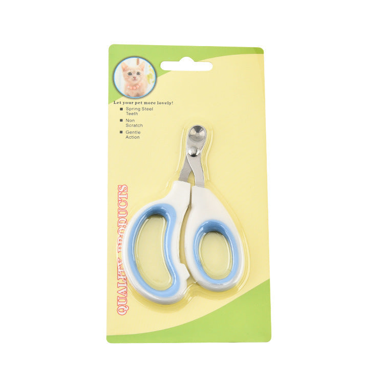 KFX-2608957 Pet Nail Scissors with Round Hole Limit and Bloodline Resistance in Rose White and White Blue