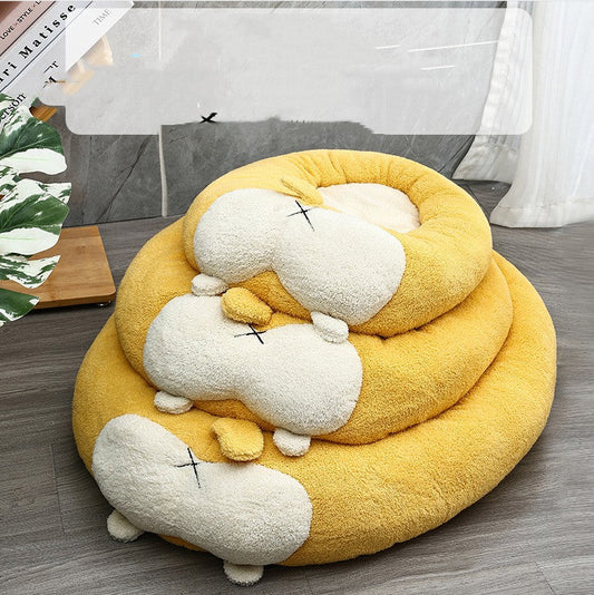 KFX-2609213 Corgi Style Plush Nest for Dogs - Cozy Autumn & Winter Bedding Options in Multiple Sizes