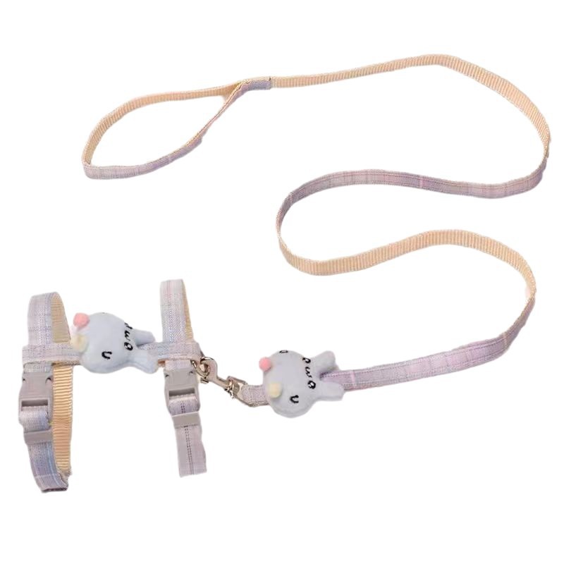 KFX-2610749 I-shaped Pet Chest and Back Harness with Hand Holding Rope for Cats - Available in Multiple Colors
