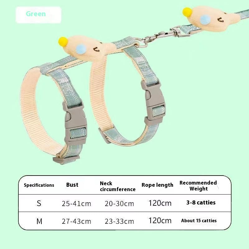 KFX-2610749 I-shaped Pet Chest and Back Harness with Hand Holding Rope for Cats - Available in Multiple Colors