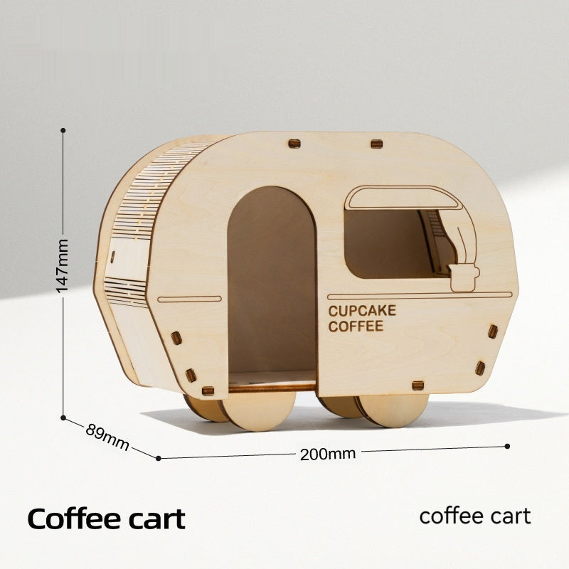KFX-2611005 Wooden Hamster House Shelter with Multi-Layer Board Construction