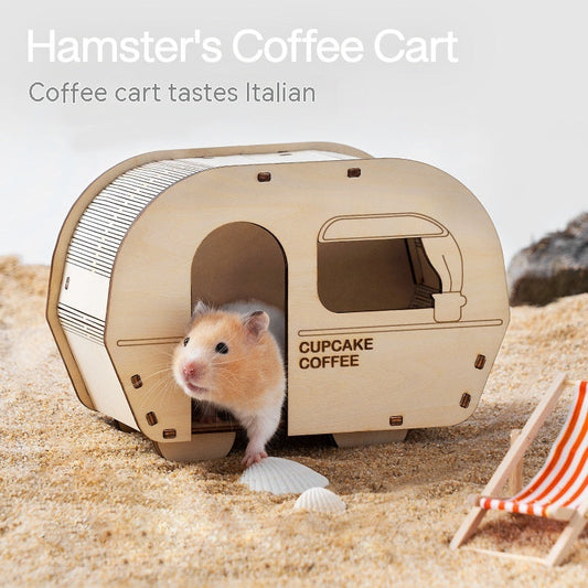 KFX-2611005 Wooden Hamster House Shelter with Multi-Layer Board Construction