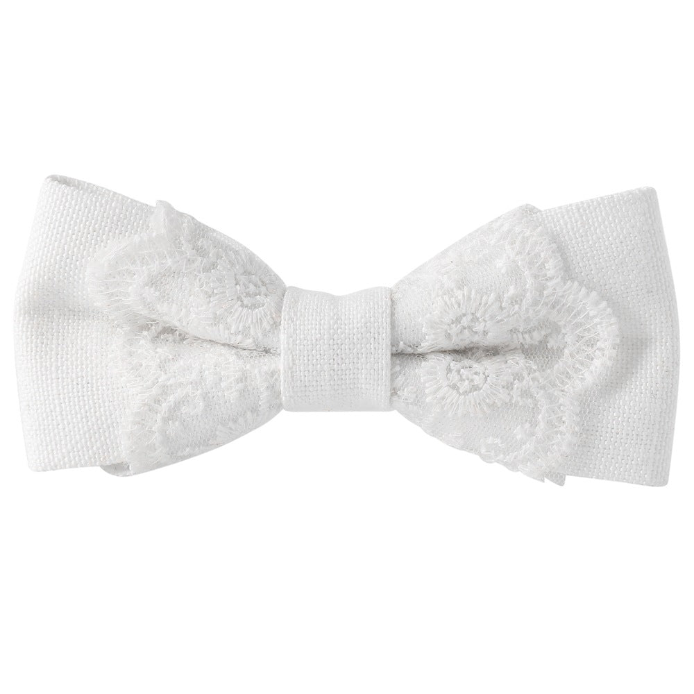 KFX-2612925 Monochrome White Pet Bow Tie Collar for Dogs - Adjustable Sizes Available