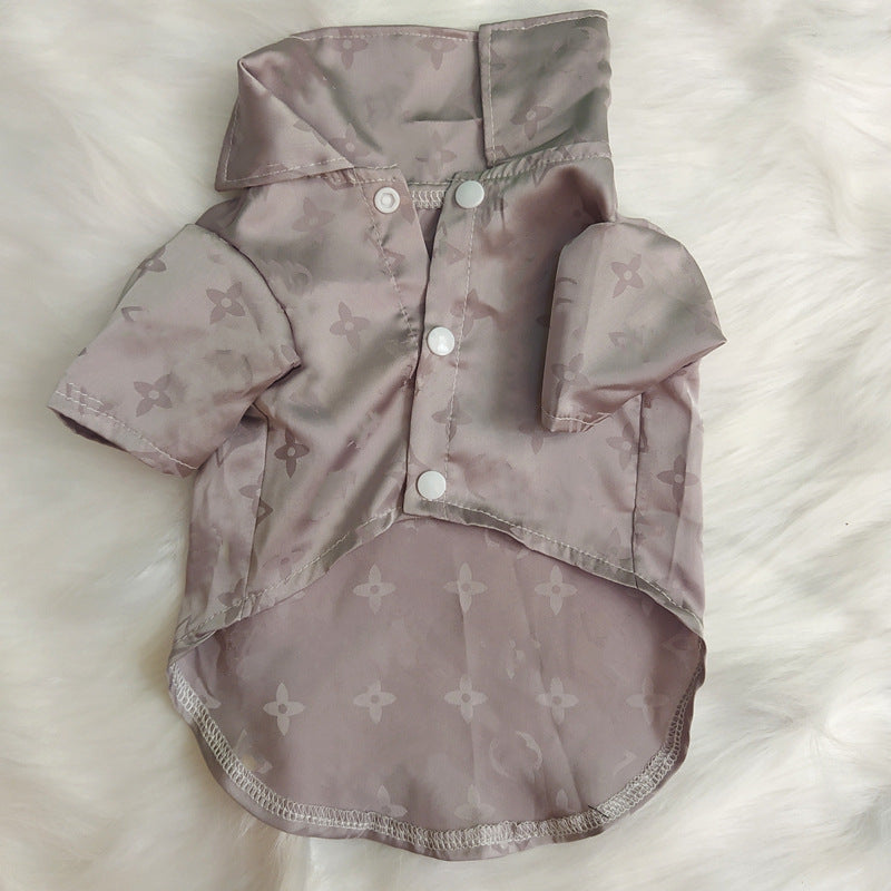 KFX-2613309 Casual Polyester Shirt for Pets in White, Gray, and Pink - Sizes S to XXL
