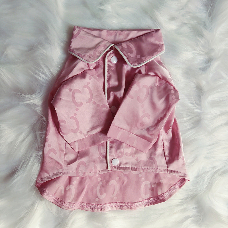 KFX-2613309 Casual Polyester Shirt for Pets in White, Gray, and Pink - Sizes S to XXL