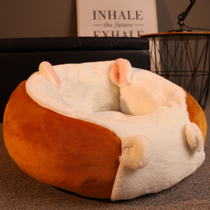 KFX-2614973 Plush Semi-Enclosed Cat Nest with Rabbit Ears - Warm and Cozy Design