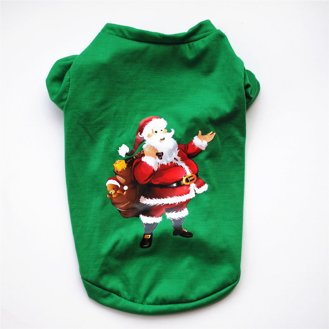 KFX-2615101 Festive Dog Apparel for Christmas - Santa Claus & Snowman Styles in Green and Red
