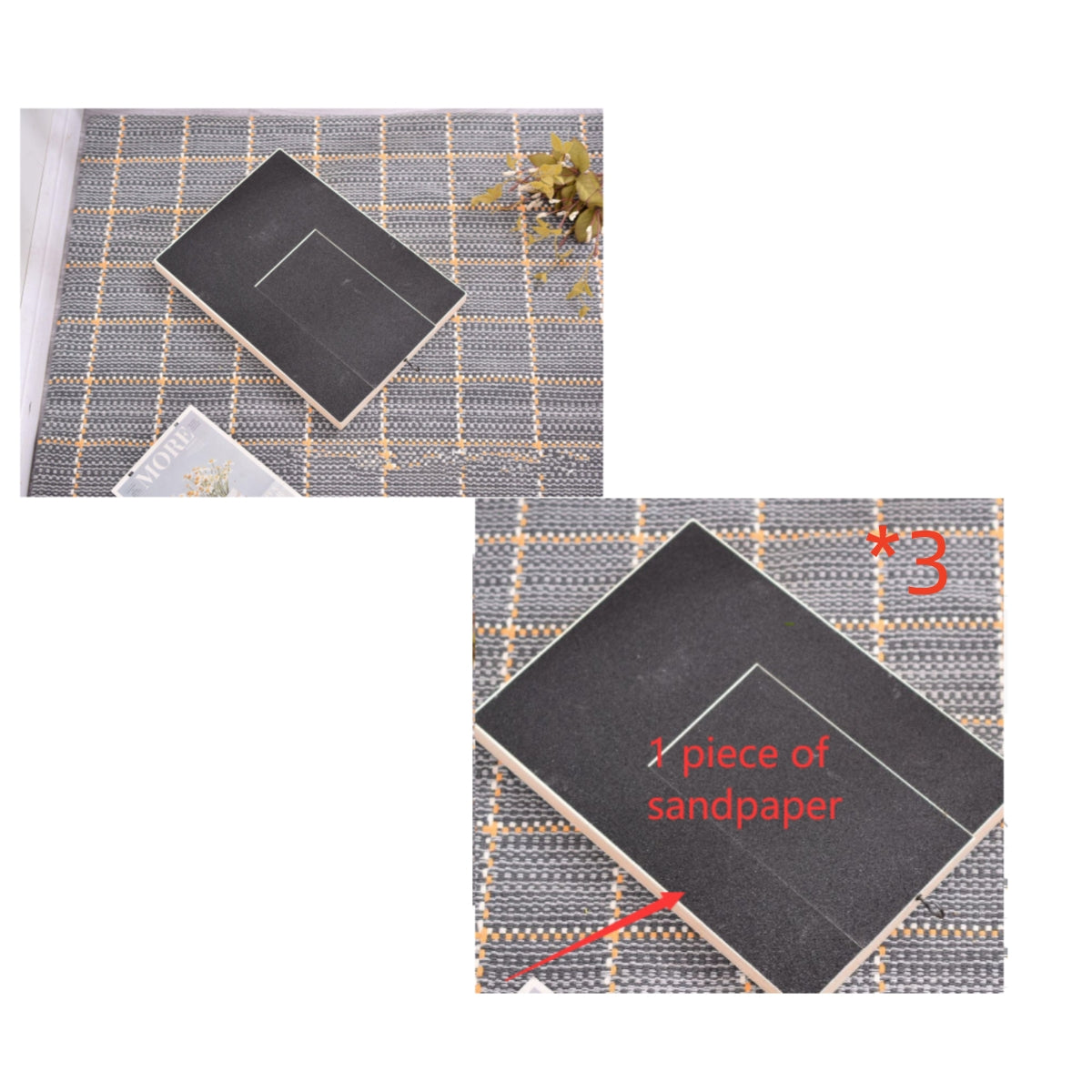 KFX-2616893 Solid Wood Dog Nail File Board with Black Sandpaper for Pet Care