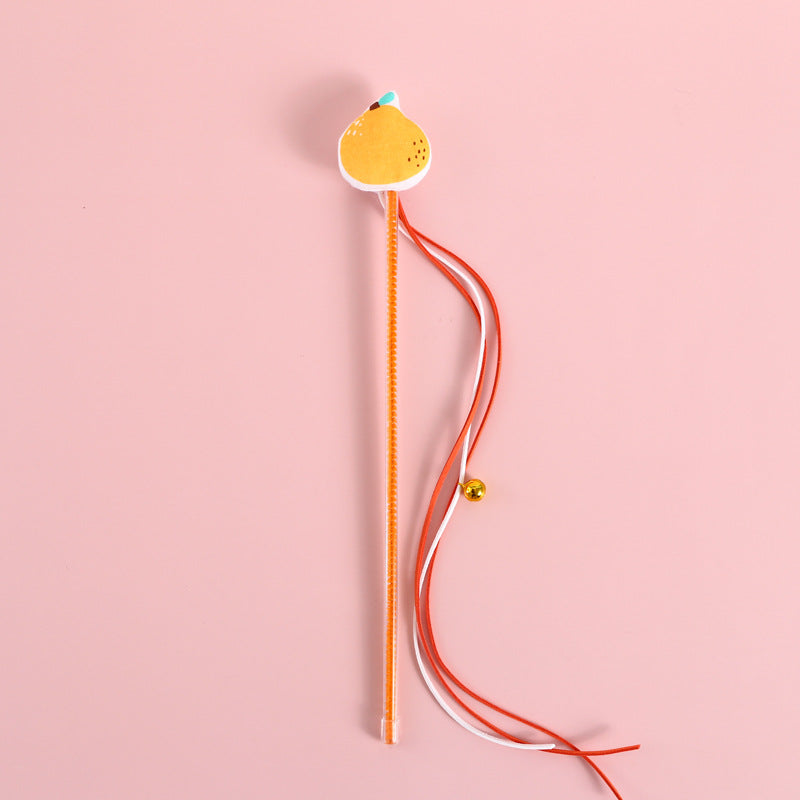 KFX-2617533 Boredom-Busting Funny Cat Stick with Sounding Bells and Colorful Fruit Shapes