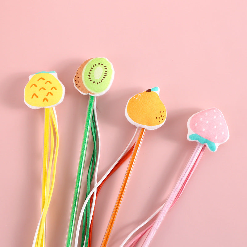 KFX-2617533 Boredom-Busting Funny Cat Stick with Sounding Bells and Colorful Fruit Shapes