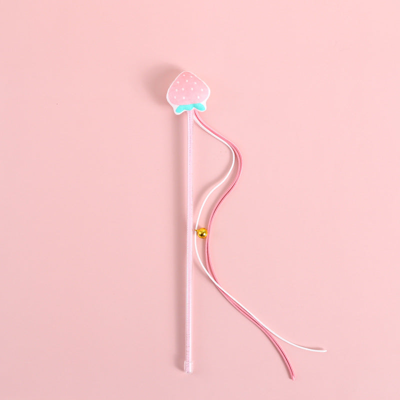 KFX-2617533 Boredom-Busting Funny Cat Stick with Sounding Bells and Colorful Fruit Shapes