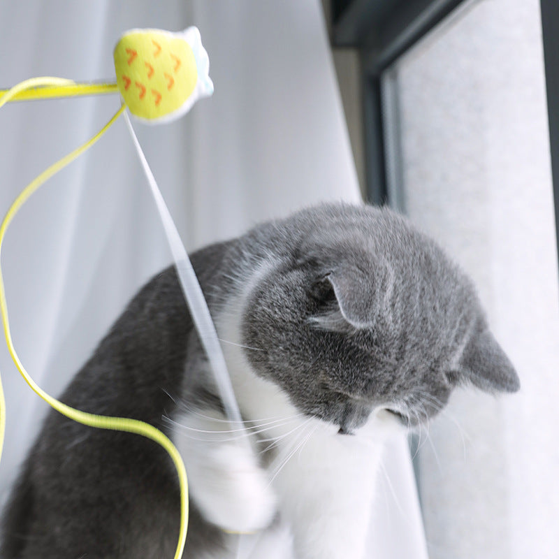 KFX-2617533 Boredom-Busting Funny Cat Stick with Sounding Bells and Colorful Fruit Shapes