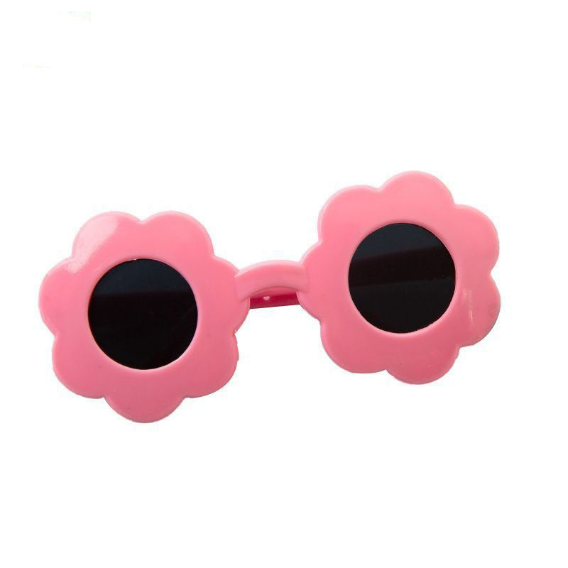 KFX-2618301 Pet Sunglasses with Flower and Love Patterns – Cute Resin Accessories for Fashionable Pets