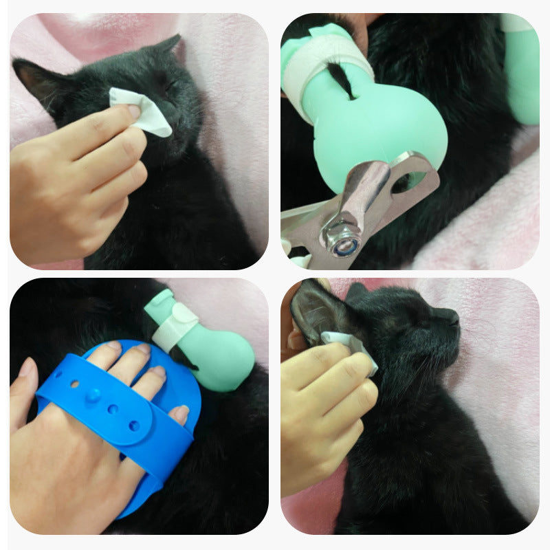 KFX-2619325 Universal Silicone Cat Nail Covers - Anti-Scratch Bathing Cat Foot Protection