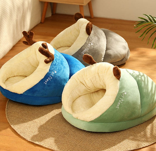 KFX-2620733 Cozy Warm Velvet Padded Dog Nest in Various Colors and Sizes