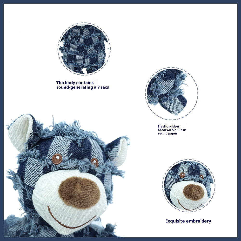 KFX-2621501 Dark Gray Plush Squeegee Pet Toy for Teeth Cleaning - Ideal for Dogs and Puppies
