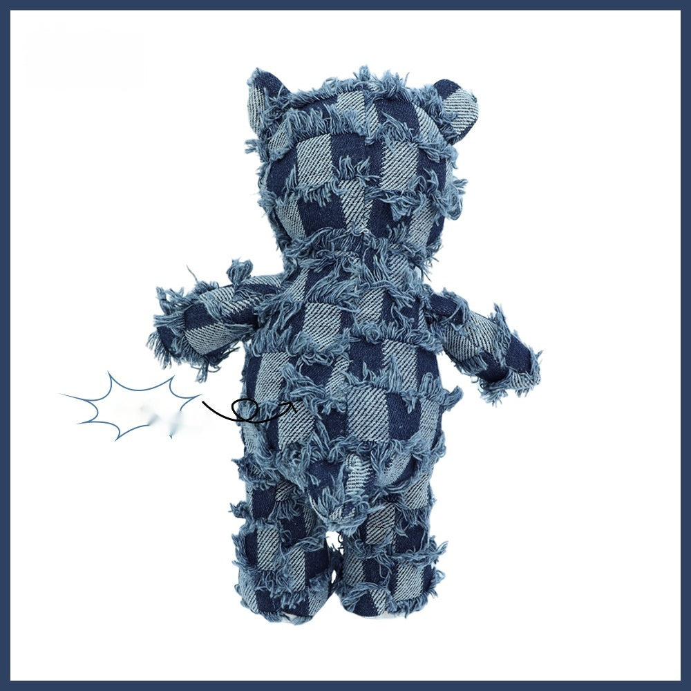 KFX-2621501 Dark Gray Plush Squeegee Pet Toy for Teeth Cleaning - Ideal for Dogs and Puppies