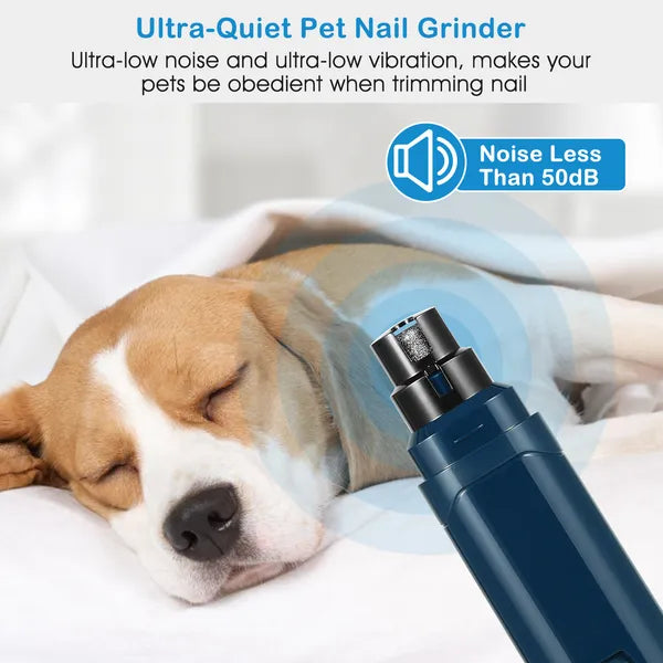 KFX-2622269 Quiet USB Rechargeable Dog Nail Grinder with 2 Speed Settings for Gentle Pet Grooming
