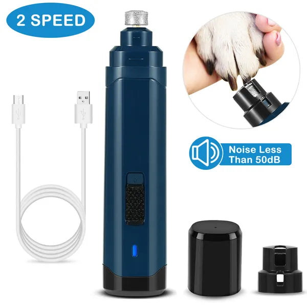 KFX-2622269 Quiet USB Rechargeable Dog Nail Grinder with 2 Speed Settings for Gentle Pet Grooming