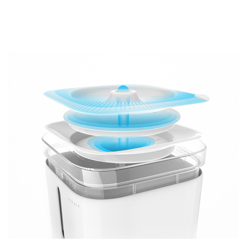 KFX-2622525 Automatic White Pet Drinking Fountain for Cats - Plastic, 2nd Generation Tray