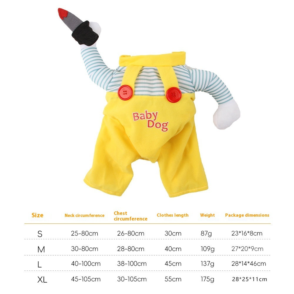 KFX-2624061 Creative Yellow Cat Assassin Costume - Polyester Apparel for Cats in Various Sizes