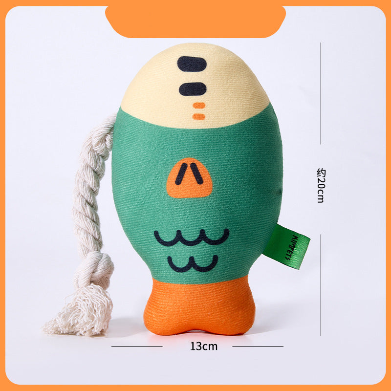 KFX-2625085 Plush Squeaky Fish Chew Toy for Dogs - Interactive and Wear-Resistant Dental Toy