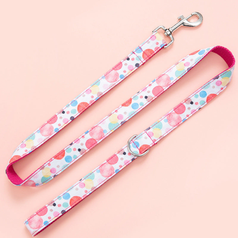KFX-2626237 Bubble Pet Collar and Leash Set - Durable Polyester Towing Rope and Collar Combination