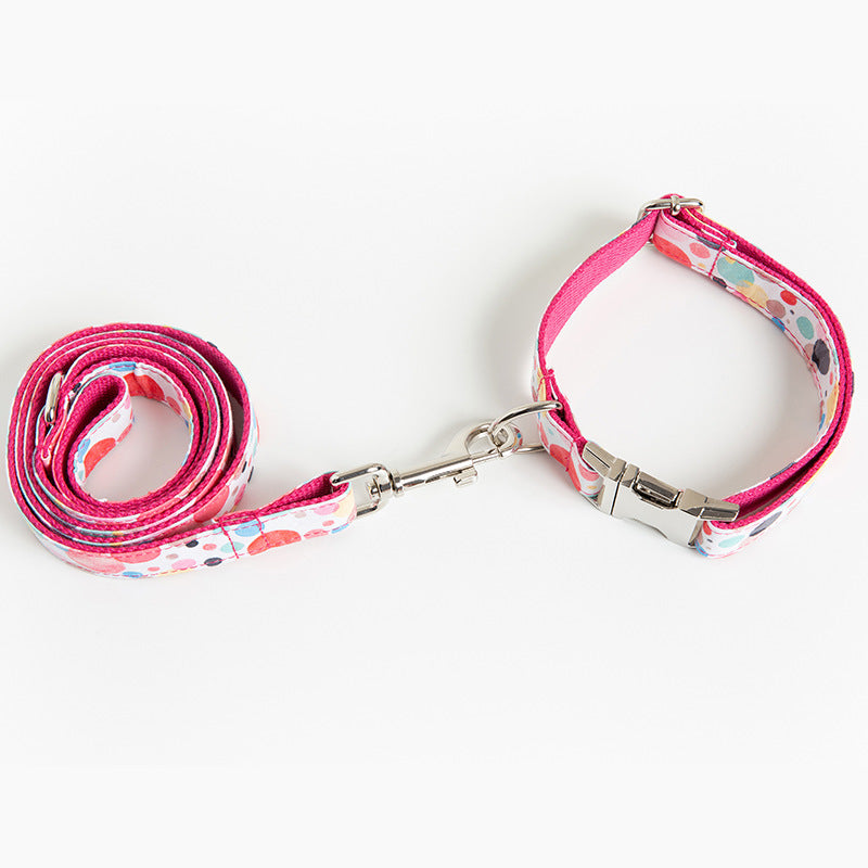 KFX-2626237 Bubble Pet Collar and Leash Set - Durable Polyester Towing Rope and Collar Combination