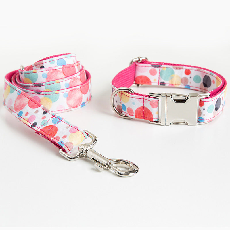 KFX-2626237 Bubble Pet Collar and Leash Set - Durable Polyester Towing Rope and Collar Combination