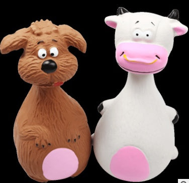 KFX-2627261 Durable Latex Grunting Dog Toy for Puppies, Bite-Resistant, Size 15cm x 8cm