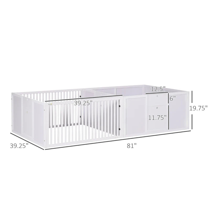 KFX-2627901 Puppy Whelping Box with Two-Room Design for Comfort and Security