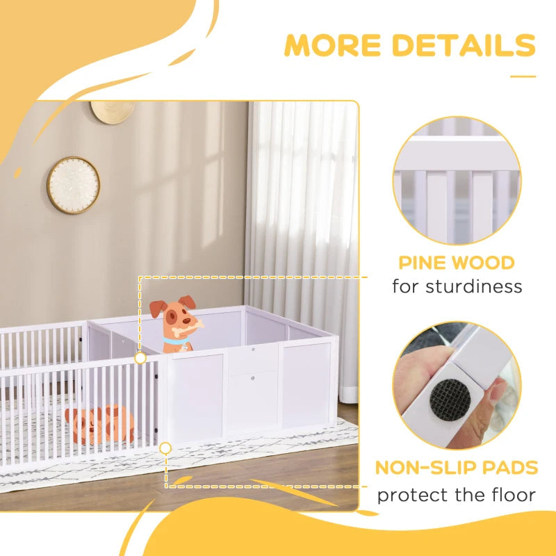 KFX-2627901 Puppy Whelping Box with Two-Room Design for Comfort and Security