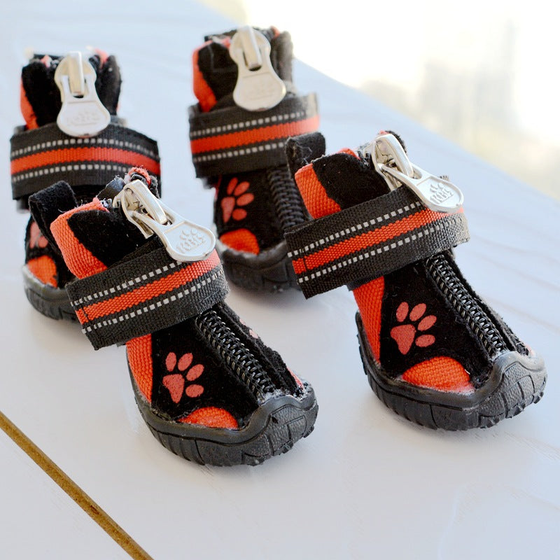 KFX-2629053 Soft-Soled Suede Dog Shoes - Waterproof, Non-Slip, Warm, and Wear-Resistant