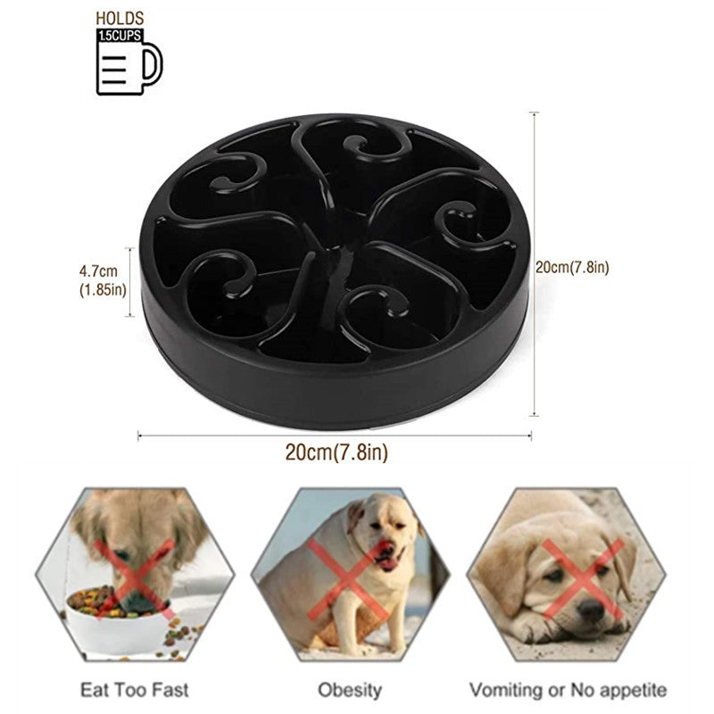 KFX-2629693 Non-Slip Pet Dog Slow Feeder Bowl - Eco-Friendly Anti-Gulping Design for All Dog Sizes