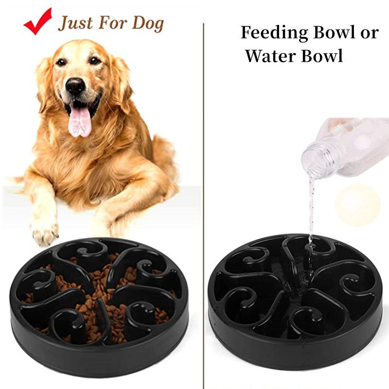 KFX-2629693 Non-Slip Pet Dog Slow Feeder Bowl - Eco-Friendly Anti-Gulping Design for All Dog Sizes