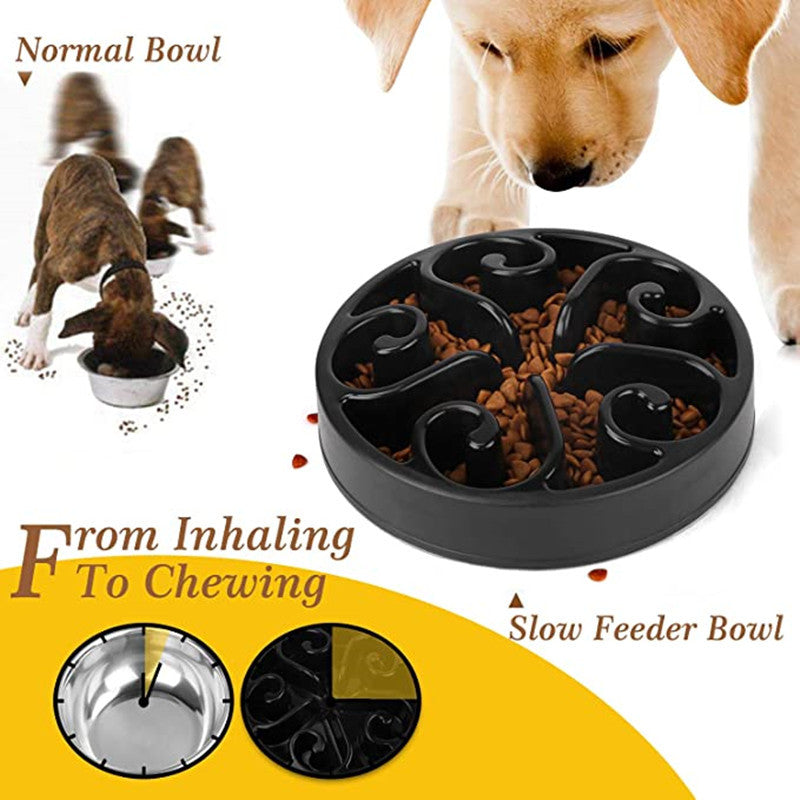KFX-2629693 Non-Slip Pet Dog Slow Feeder Bowl - Eco-Friendly Anti-Gulping Design for All Dog Sizes