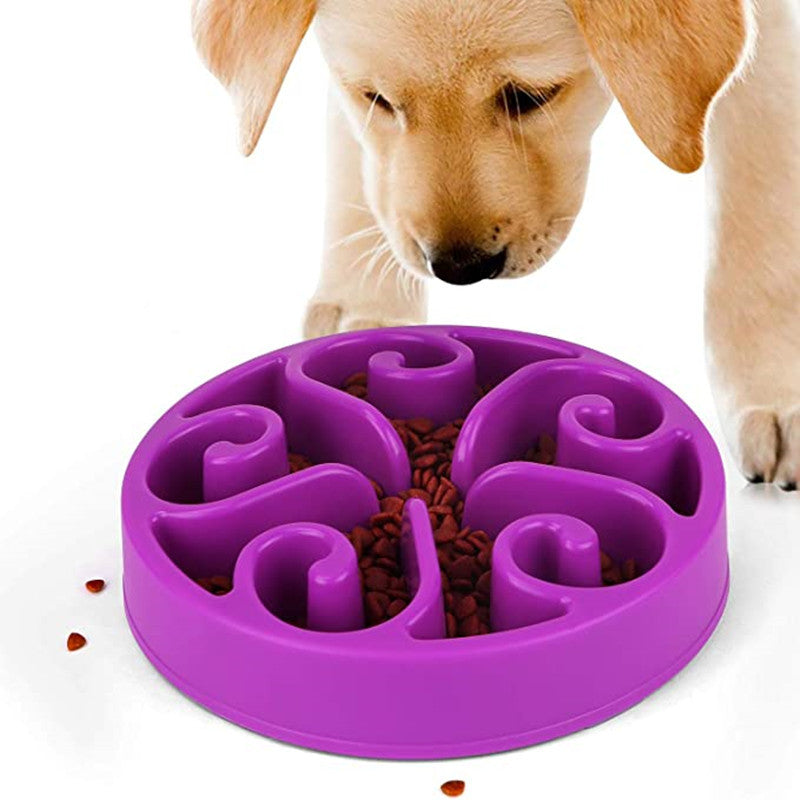 KFX-2629693 Non-Slip Pet Dog Slow Feeder Bowl - Eco-Friendly Anti-Gulping Design for All Dog Sizes