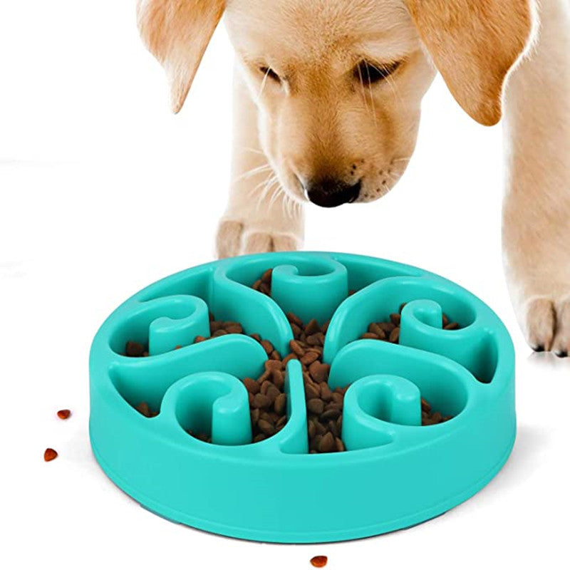 KFX-2629693 Non-Slip Pet Dog Slow Feeder Bowl - Eco-Friendly Anti-Gulping Design for All Dog Sizes