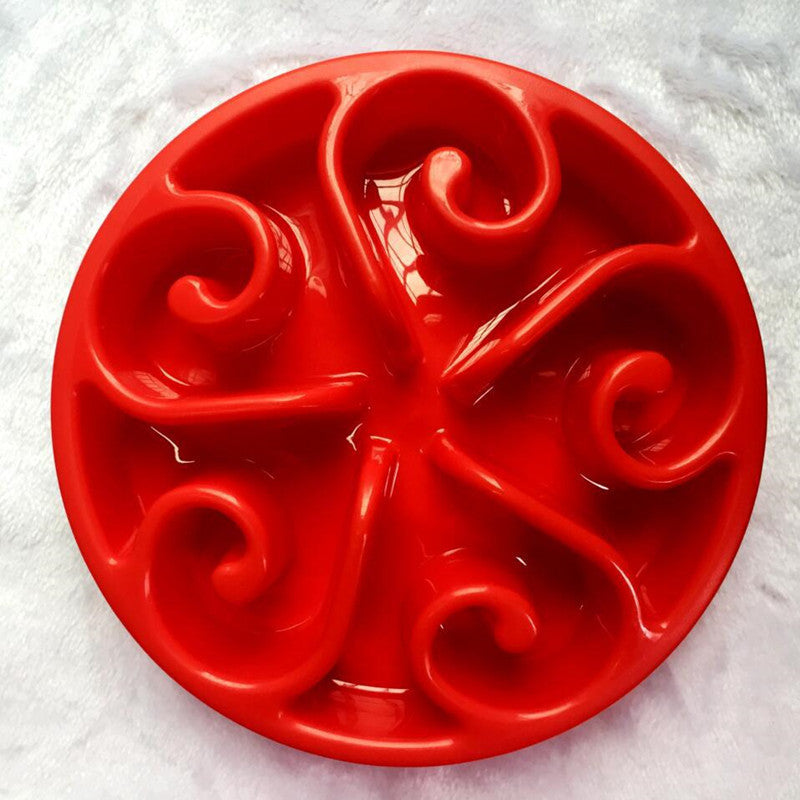 KFX-2629693 Non-Slip Pet Dog Slow Feeder Bowl - Eco-Friendly Anti-Gulping Design for All Dog Sizes