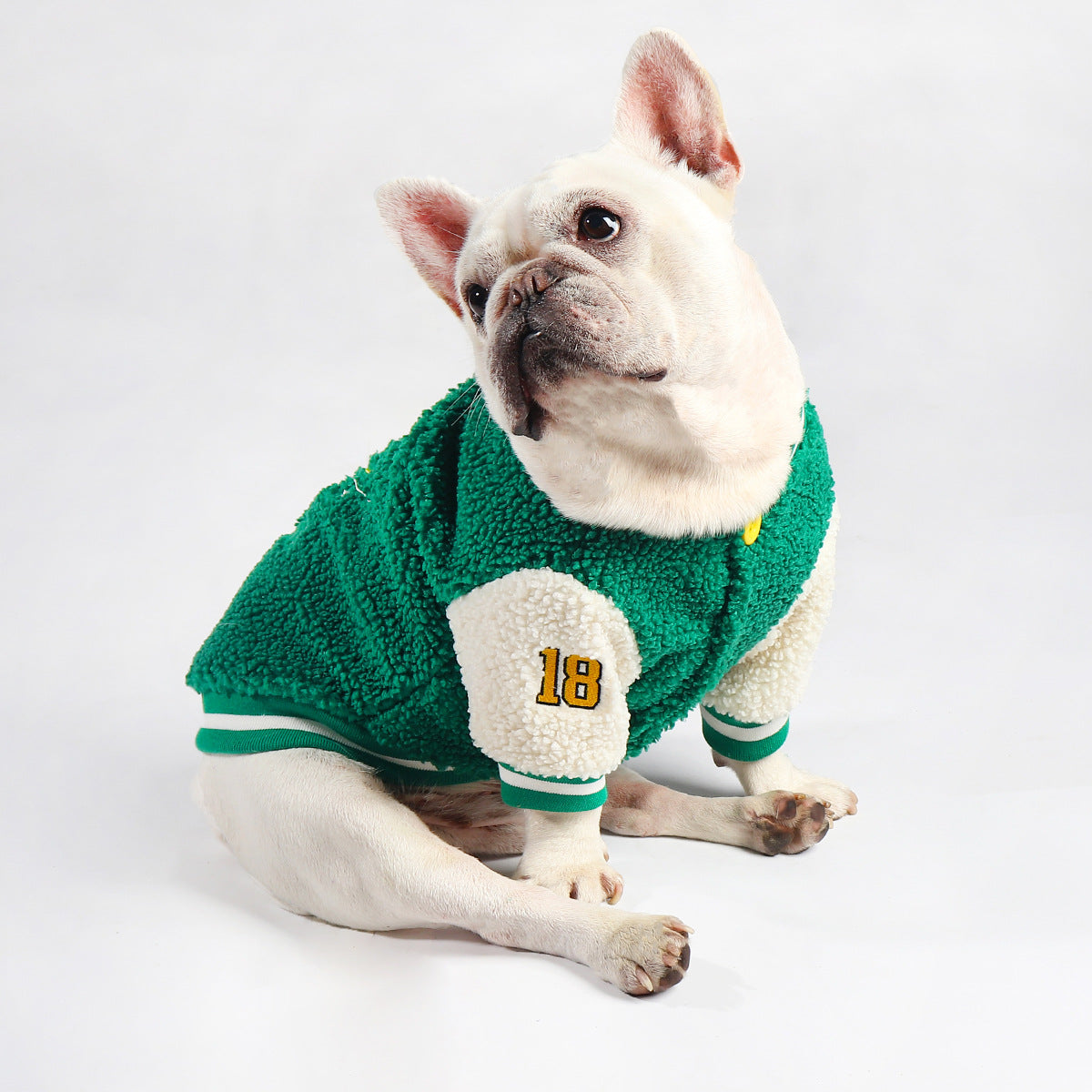 KFX-2630589 Winter Fleece Cotton Dog Coat in Green – Adjustable Sizes L to 4XL