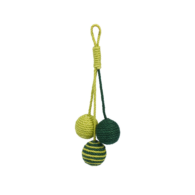 KFX-2630845 Colorful Catnip Ball on a Durable Hemp Rope - Fun Cat Toy for Biting and Playing