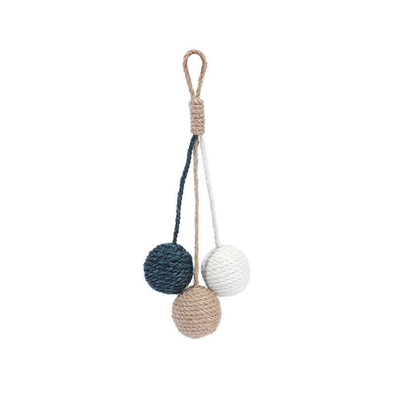 KFX-2630845 Colorful Catnip Ball on a Durable Hemp Rope - Fun Cat Toy for Biting and Playing