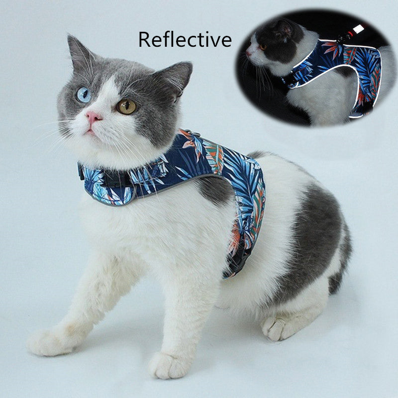KFX-2631485 Reflective Anti-Stroke Cat Walking Harness and Leash Combo